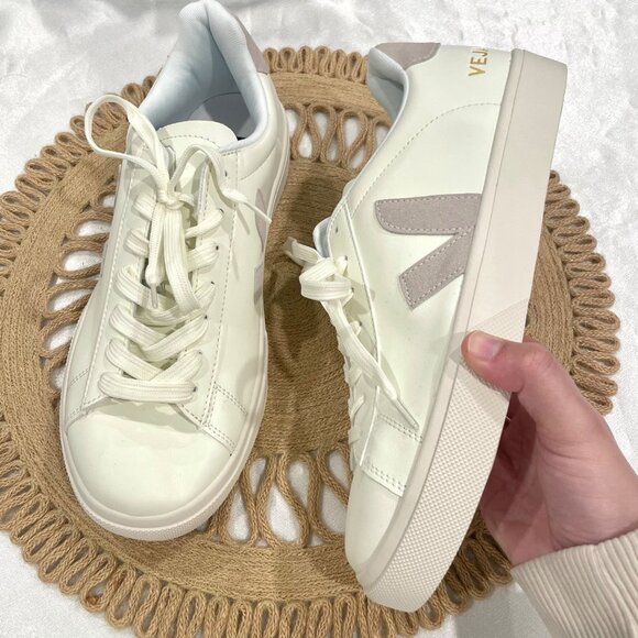 NWOT Veja Campo Leather White Natural Sneakers Size Men's 11 - Picture 2 of 11